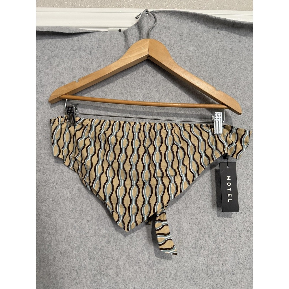 Motel Tank Top Womens XXS Brown Preppy Geo Nolda Tie handkerchief Bandana